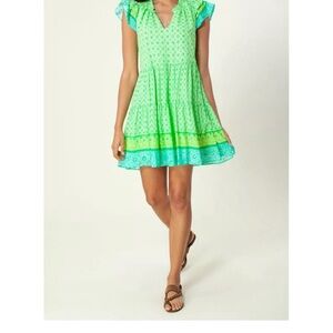 Hale Bob Green and Blue Mini Dress